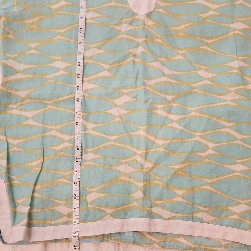 Lands' End Aqua and White Tunic Top - Picture 8 of 11
